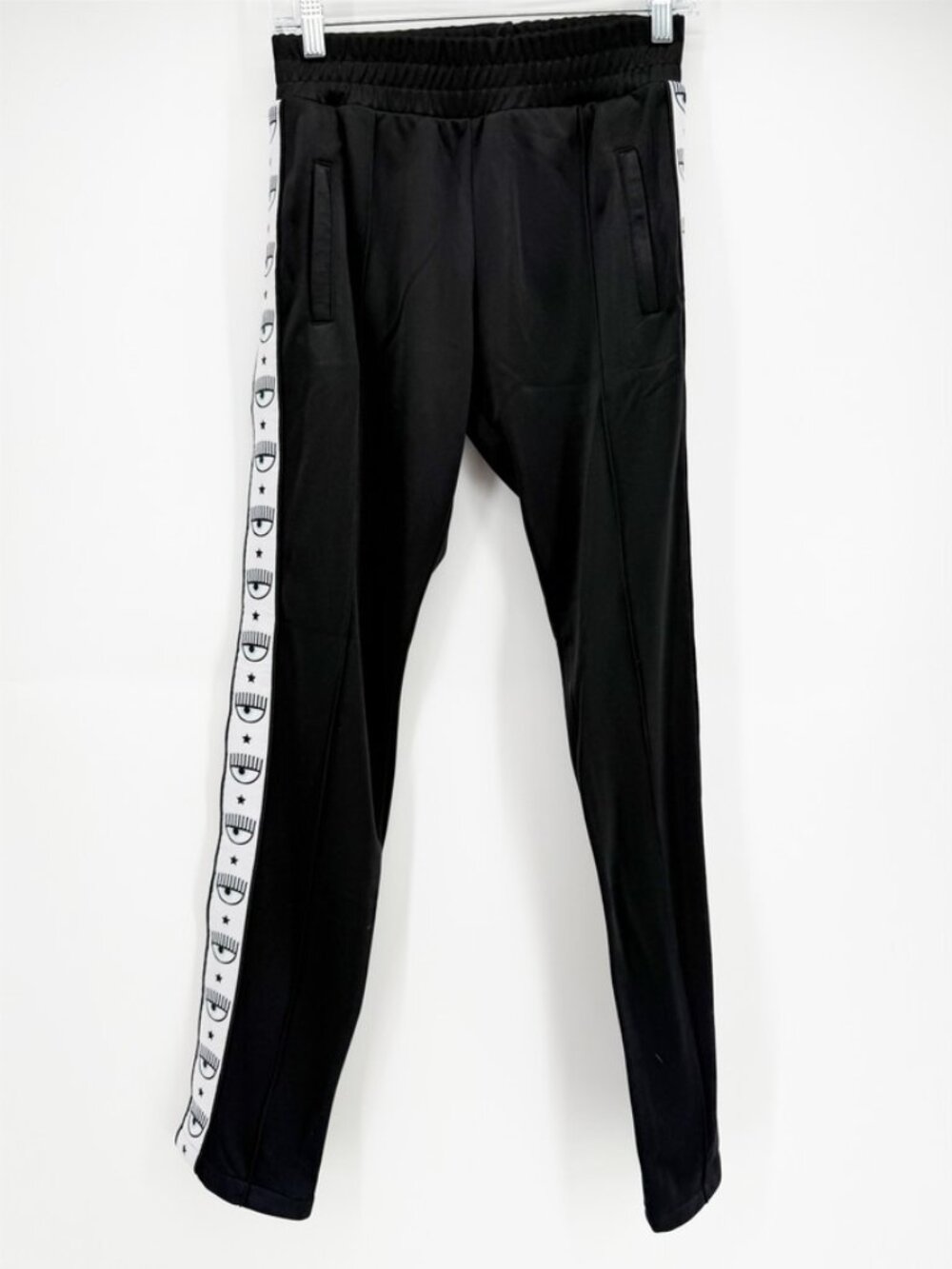 Chiara Ferragni Black Polyester Track Pants S